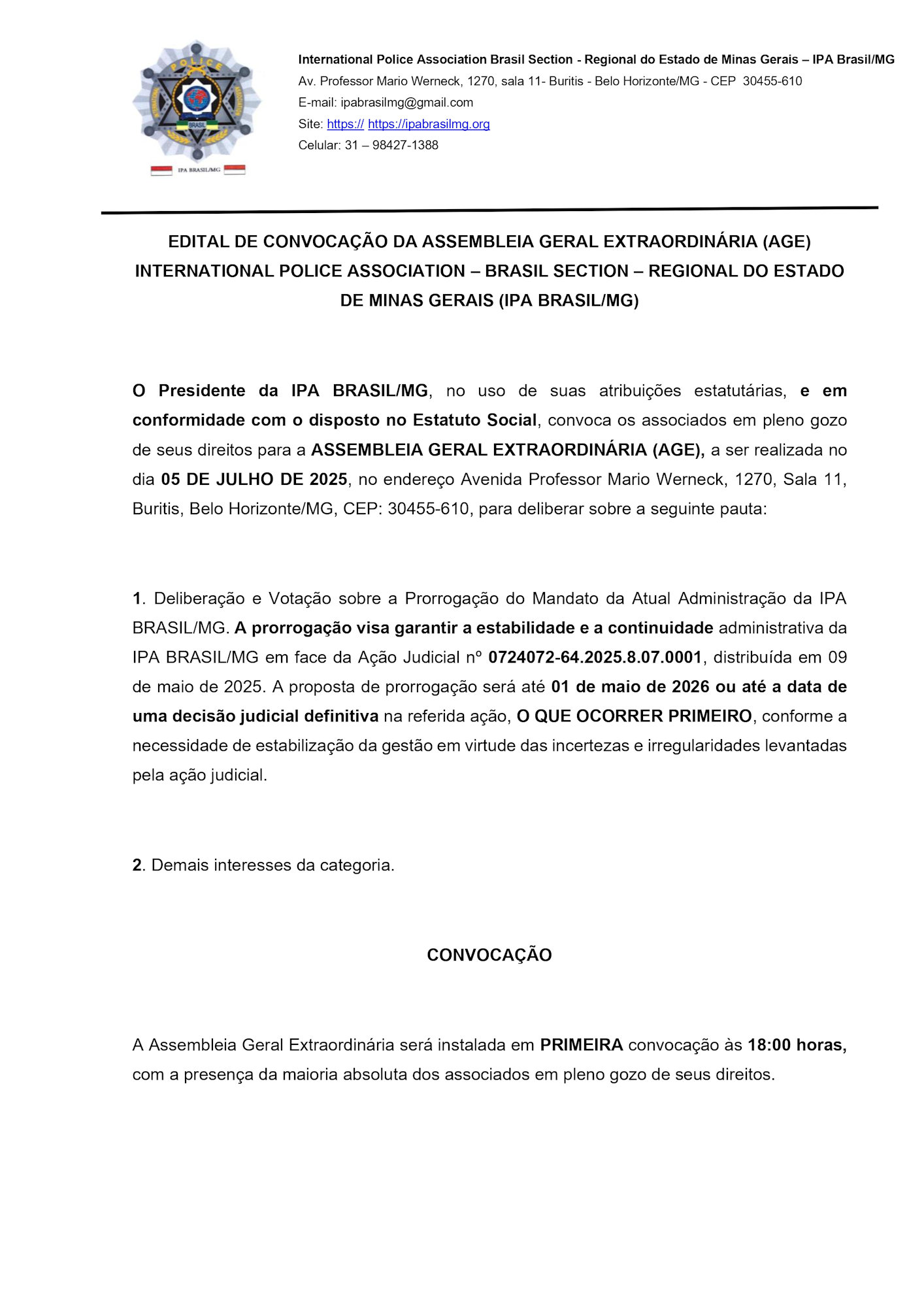 Edital AGE IPA-MG - PG 01